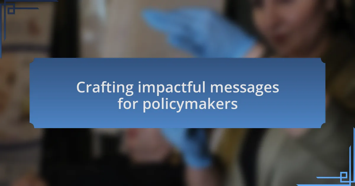 Crafting impactful messages for policymakers